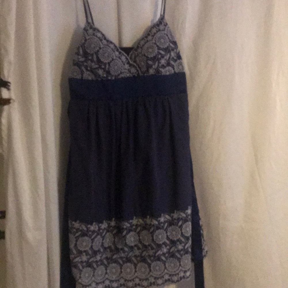 Navy and white dress